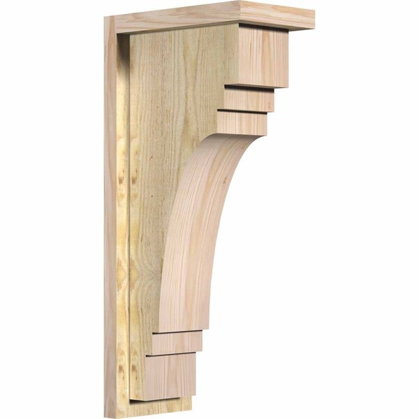Ekena Millwork Pescadero Rough Sawn Corbel w/Backplate, Douglas Fir, 6"W x 10"D x 22"H COR06X10X22PEC01RDF - main